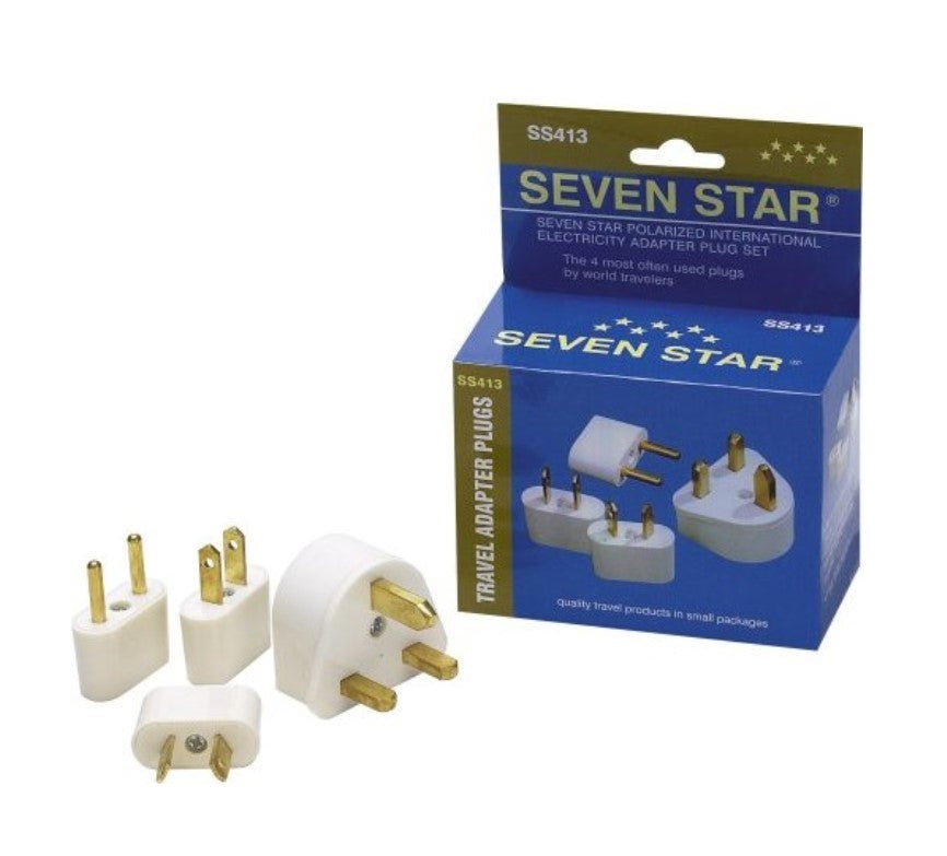 Seven Star Travel Adapter Plug Set UNIVERSAL Polarized International SS413