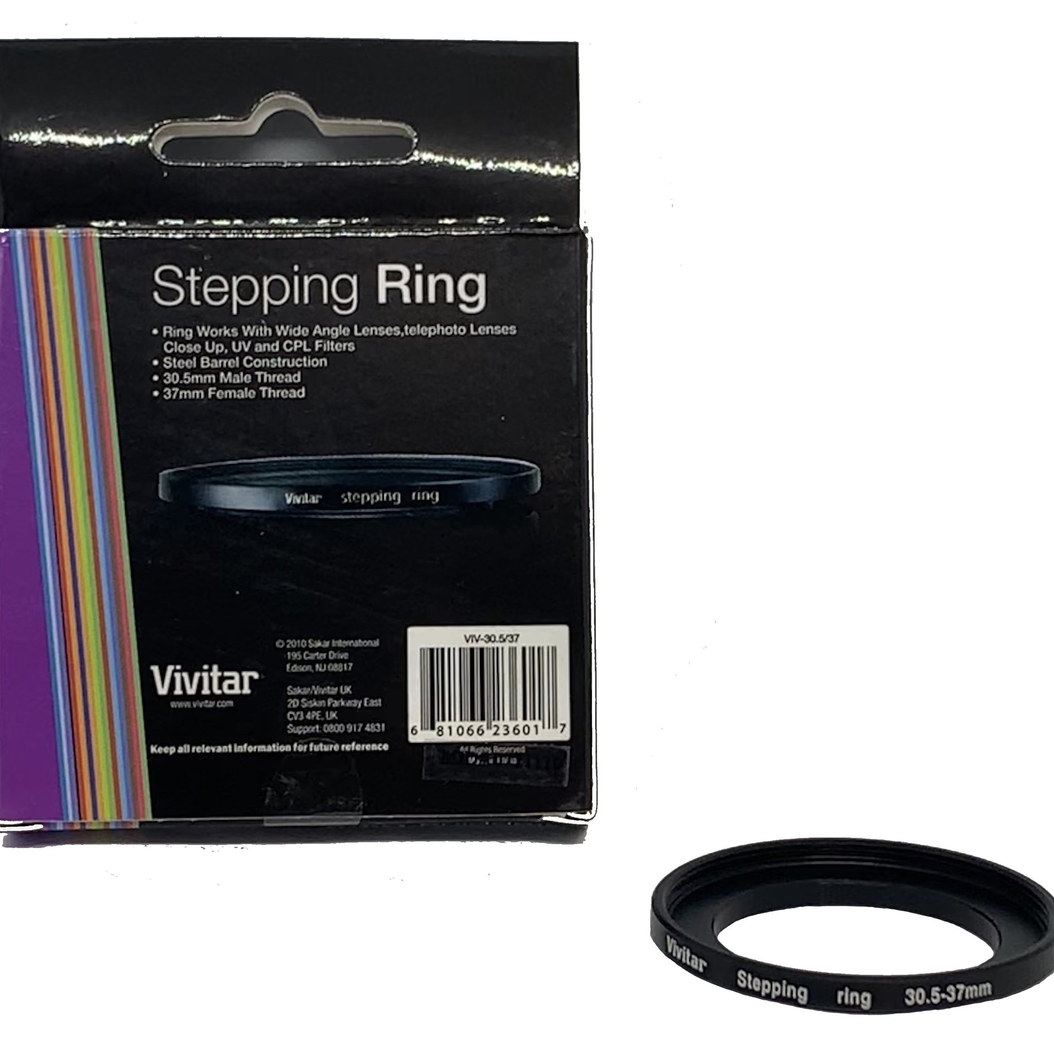 Vivitar 30.5mm to 37mm Step Up Ring Fit Universal 30.5mm Lenses or 37mm Filters
