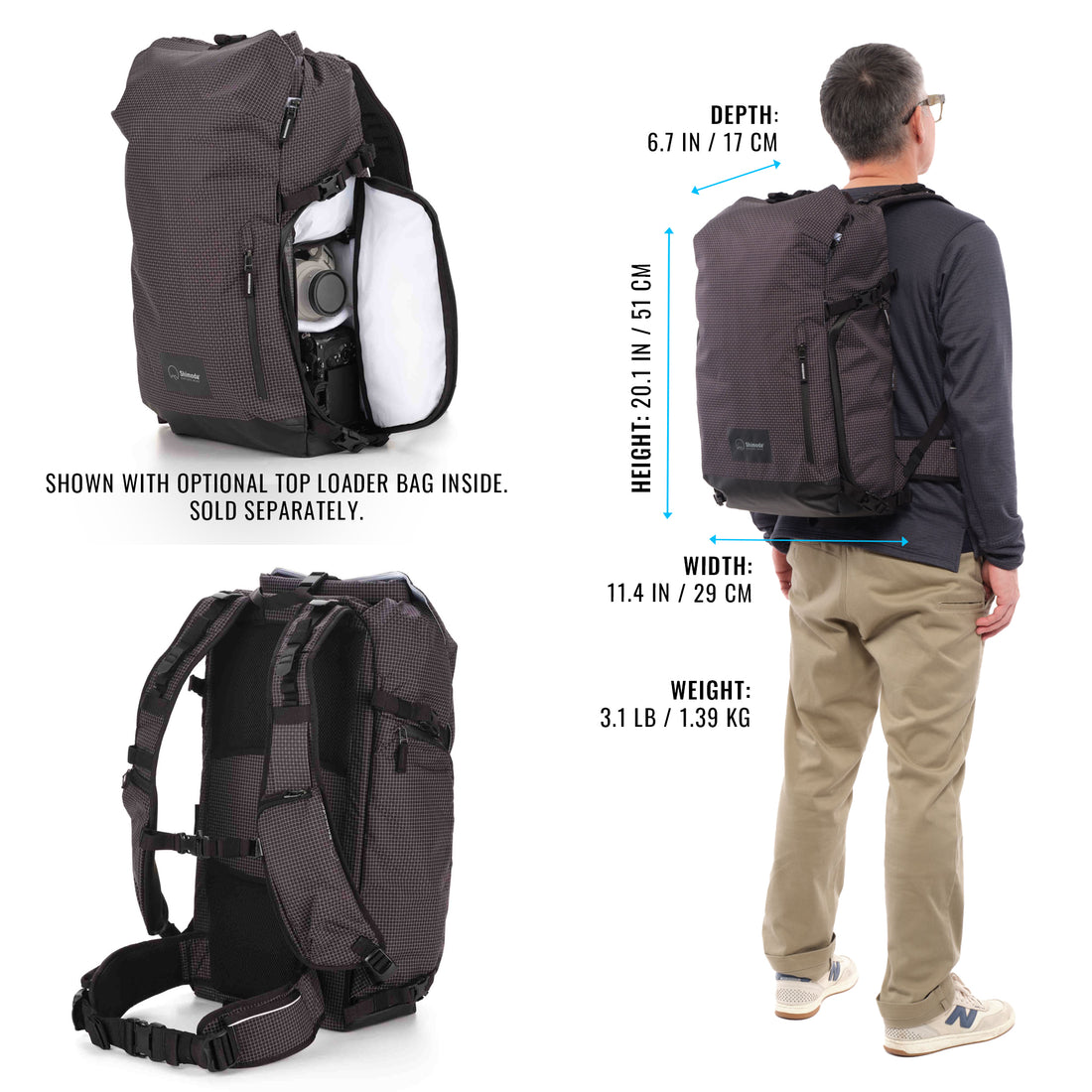 Shimoda Sidecountry 32 Camera Backpack Starter Kit - Black/White (520-355)