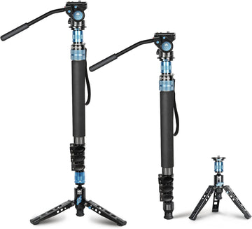Sirui P-424FS Carbon Fiber Camera Monopod Kit, 66.3" with VA-5 Fluid Video Head P-424FS+VA-5
