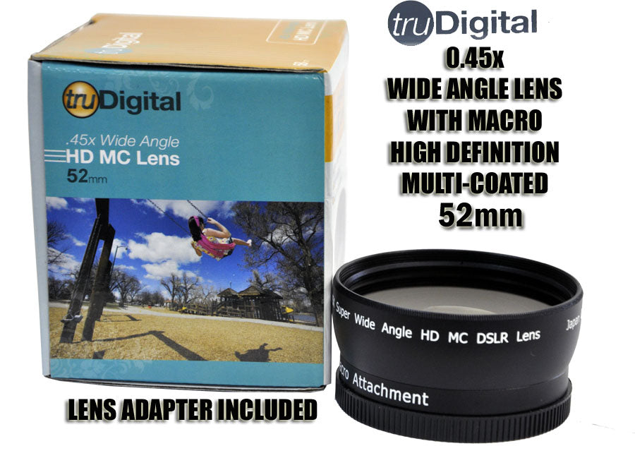 Tru Digital Wide Angle Lens 52mm Black Macro .45x TD 4552