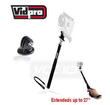 VIDPRO 27"” Extendable Handheld Monopod Pocket/Travel Size  +Adap4  GoPro