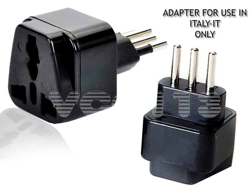 Seven Star Universal Plug Adapter SS-418 Universal to Italy 3 Round Pins Type L