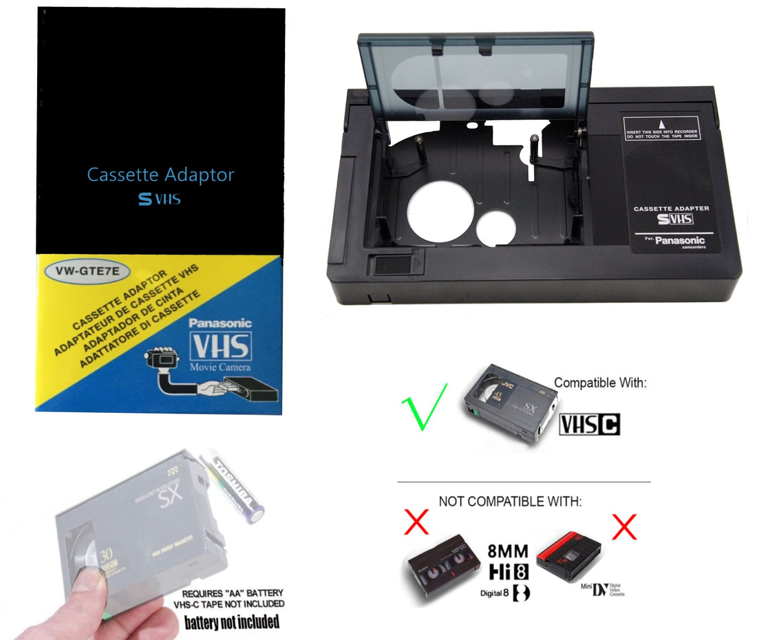 Motorized VHS-C to VHS Cassette Adapter for SVHS Camcorders JVC Panasonic RCA