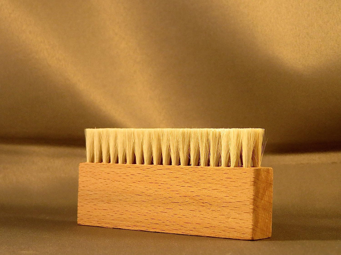 Wooden 3 Three Row Goat Hair Anti Static Record Cleaning Brush Cleaner