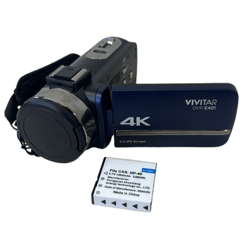 Vivitar 4K HD Digital Video Camera with WiFi, Built-in Night Vision – Blue (DVRE401-BLU)