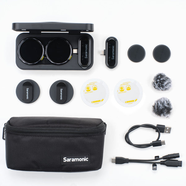 Saramonic BlinkMeU2 2-Person Wireless Mic Recording Transmitters & USB-C + Lightning Receivers