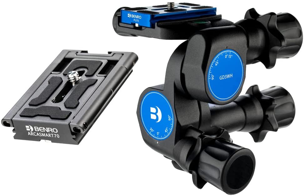 Benro GD3WH 3-Way Geared Head+ArcaSmart70 Plate