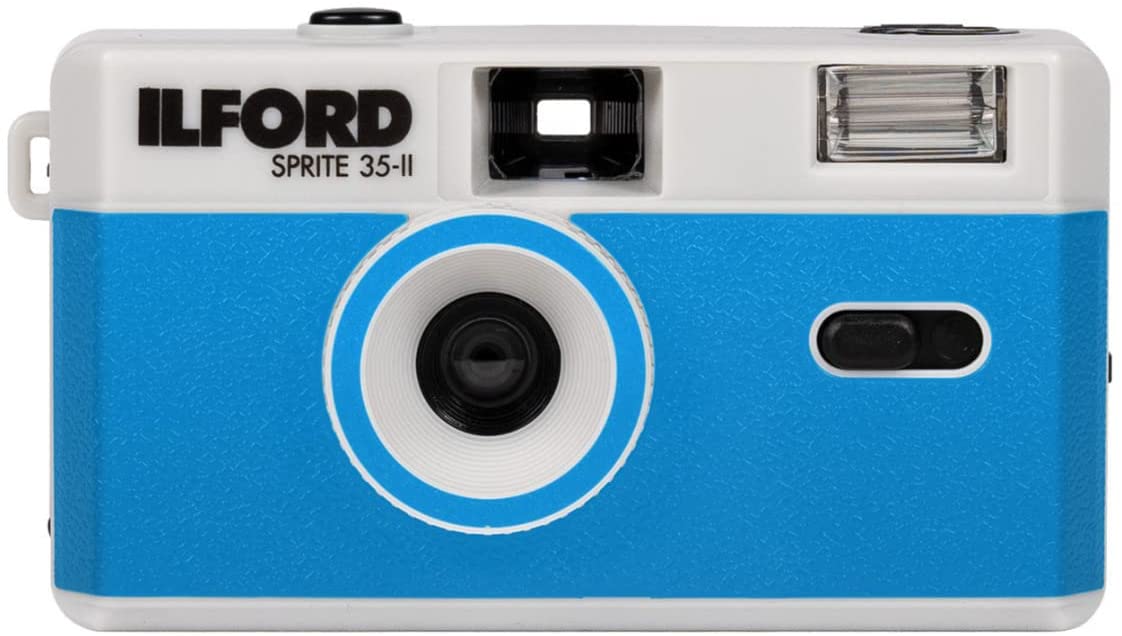 Ilford Sprite 35-II Reusable/Reloadable 35mm Analog Film Camera (Blue and White) 2005171