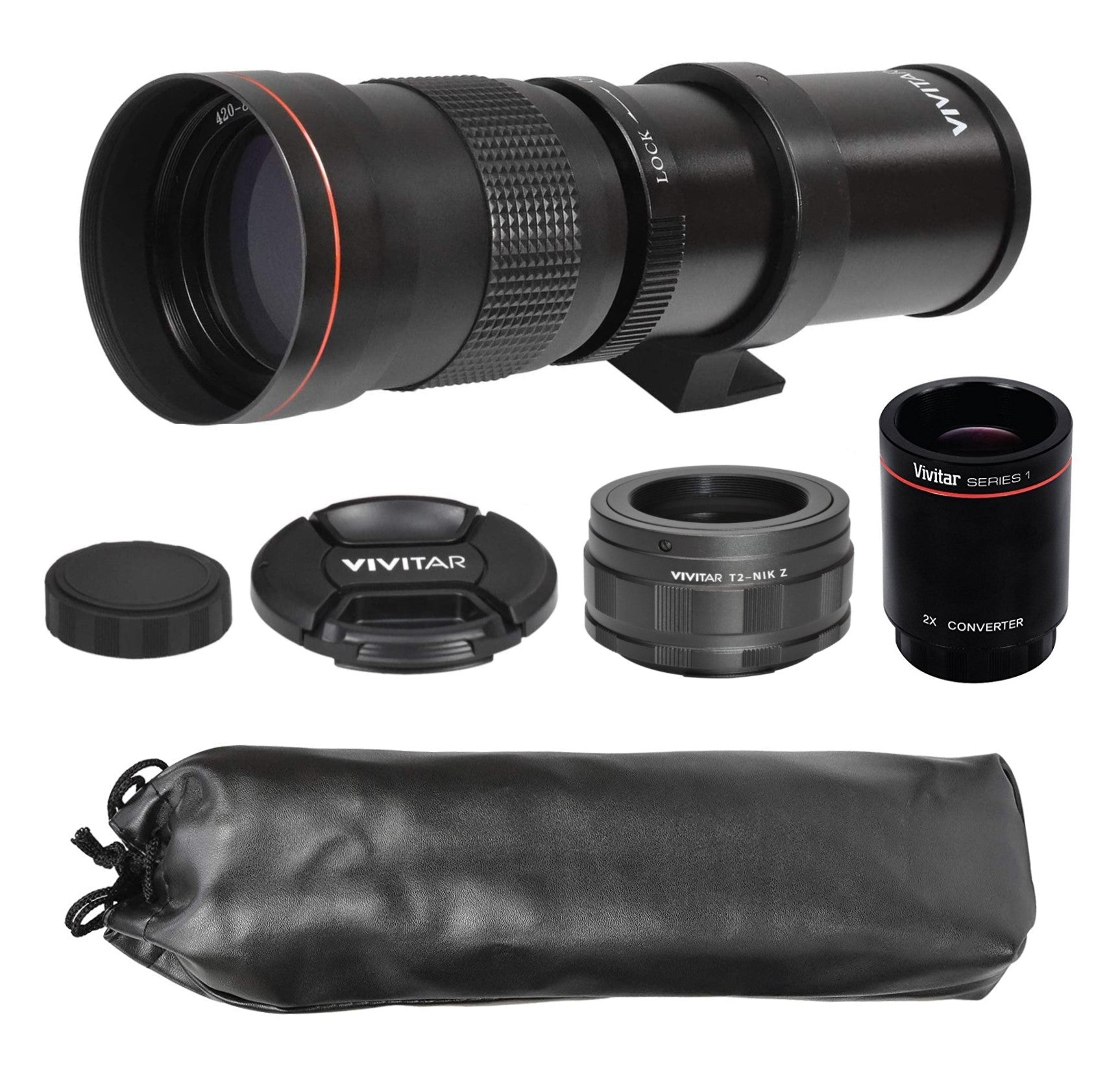 Vivitar 420-1600mm f/8.3 Manual Focus Telephoto Zoom Lens T-Mount For Nikon Z