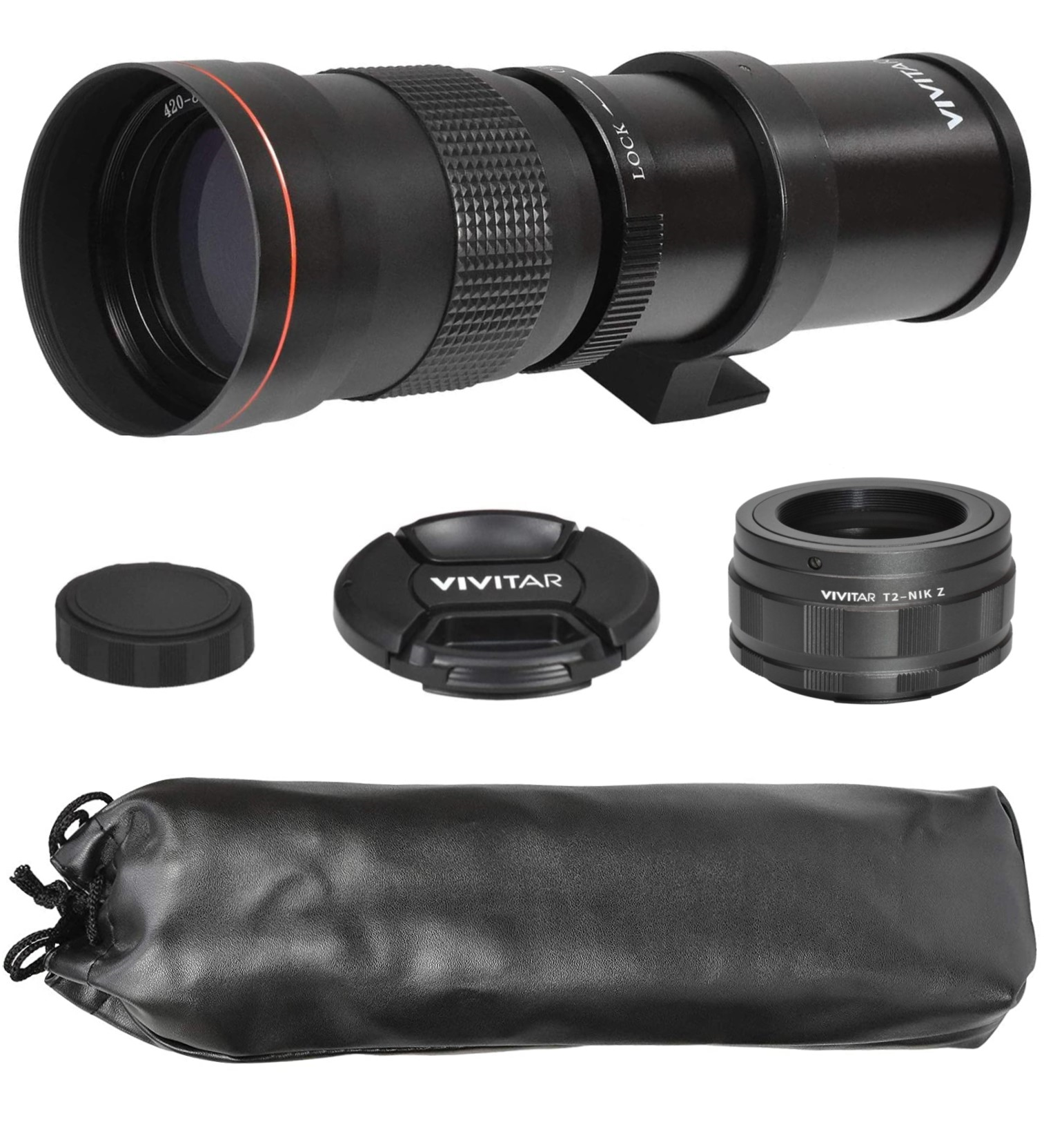 Vivitar 420-800mm f/8.3 Manual Focus Telephoto Zoom Lens & T Mount For Nikon Z
