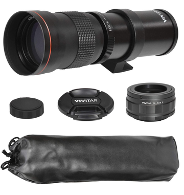 Vivitar 420-800mm f/8.3 Manual Focus Telephoto Zoom Lens & T Mount For Nikon Z