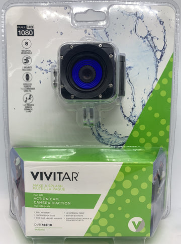 Vivitar Action Camera DVR788-BLU Full HD 1080p 8 MP Waterproof Wireless Remote  nbnb nbj
