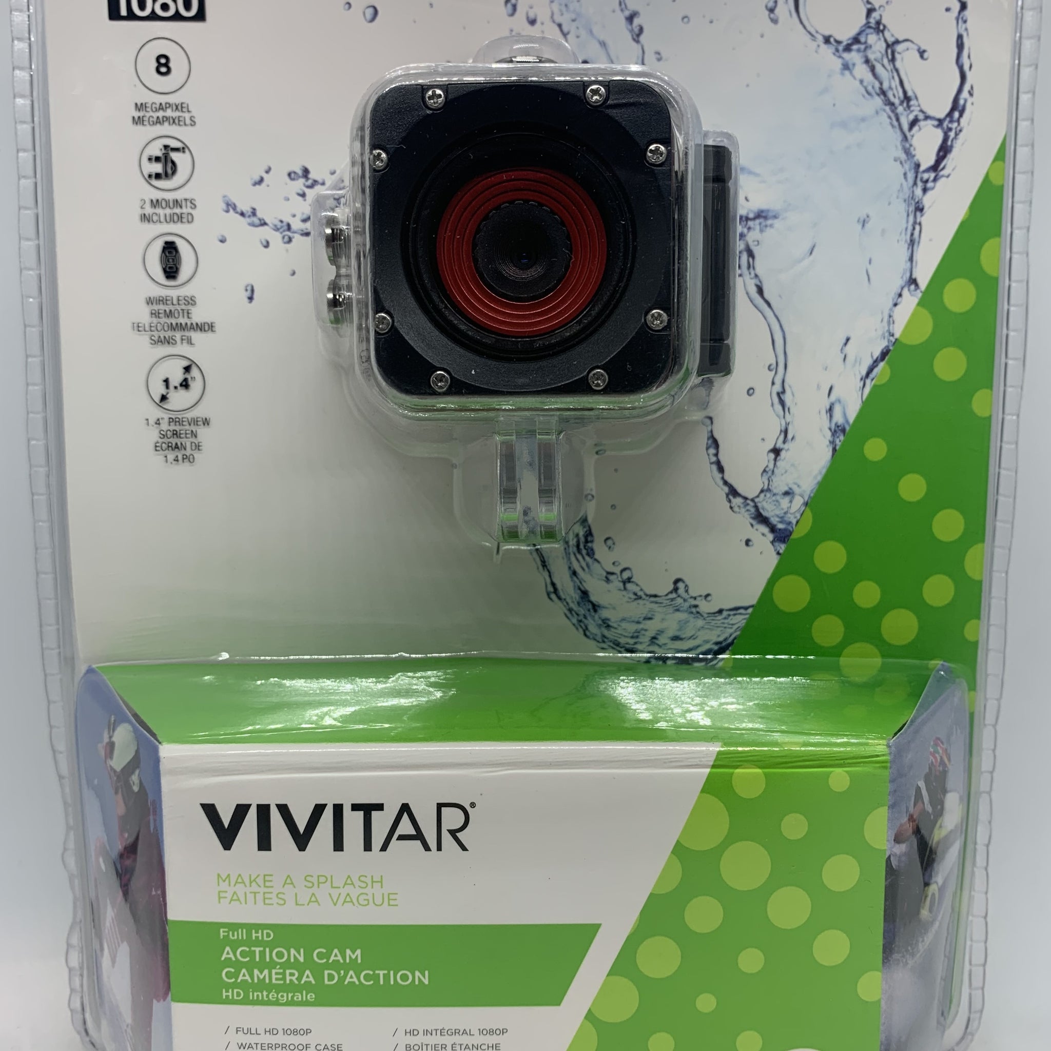 Vivitar Action Camera DVR788-RED Full HD 1080p 8 MP Waterproof Wireless Remote