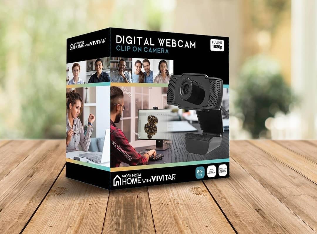 Vivitar Digital Clip-On Web Camera Virtual Meeting Optimized WebCam VWC107-BLK
