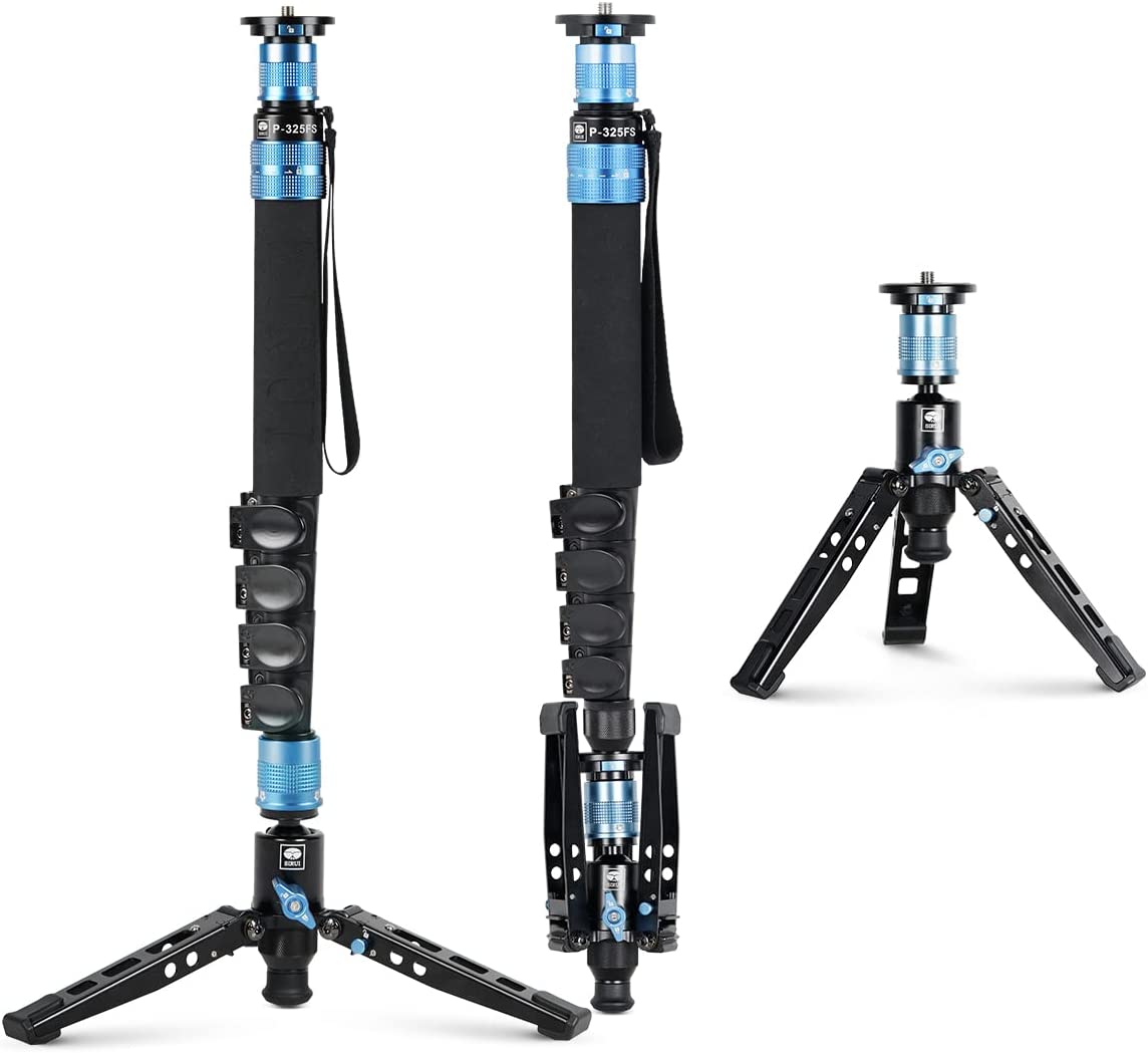 SIRUI Carbon Fiber Tripod Monopod 22 LB Load 55" Max Height (P-325FS)