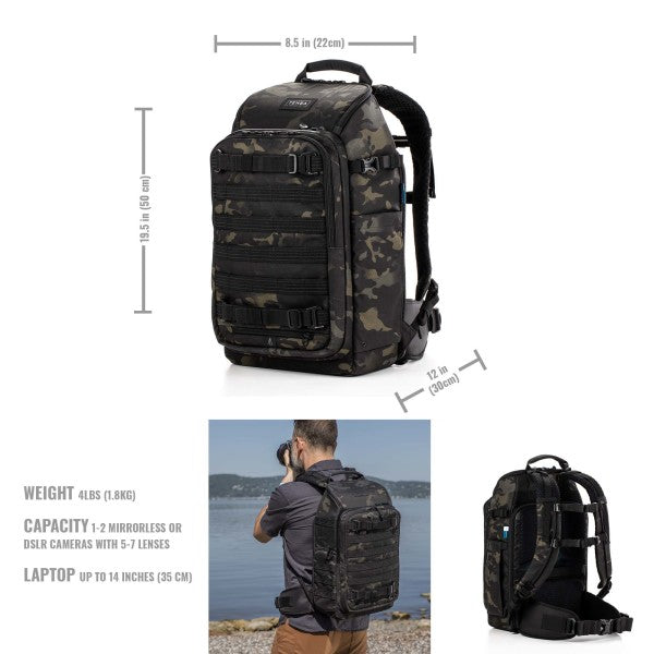 Tenba Axis v2 20L Backpack Camera DSLR 14-inch Laptop – Multicam Black 637-755