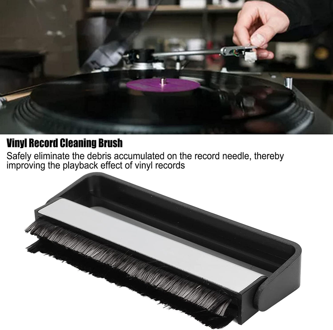 Carbon Fiber Anti Static Turntable Vinyl Record Cleaning Brush Scratch Free