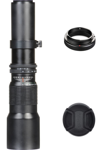 Vivitar 500mm f/8 Universal Telephoto Lens & T-Mount For Canon EF/ EF-S V500PRECAN-NOC  nbnb