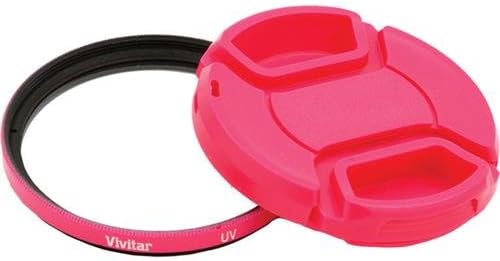 Vivitar 58mm UV Filter and Snap-On Lens Cap (Pink) VIV-FKSC-58-PK