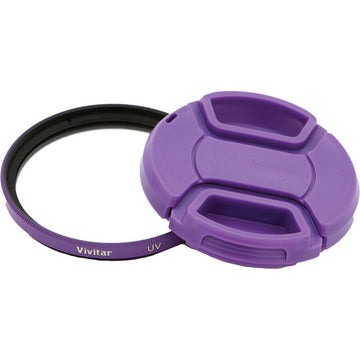 Vivitar 55mm UV Filter and Snap-On Lens Cap (Purple) VIV-FKSC-55-PU