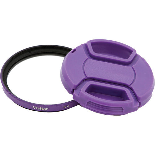 Vivitar 52mm UV Filter and Snap-On Lens Cap (Purple) VIV-FKSC-52-PU