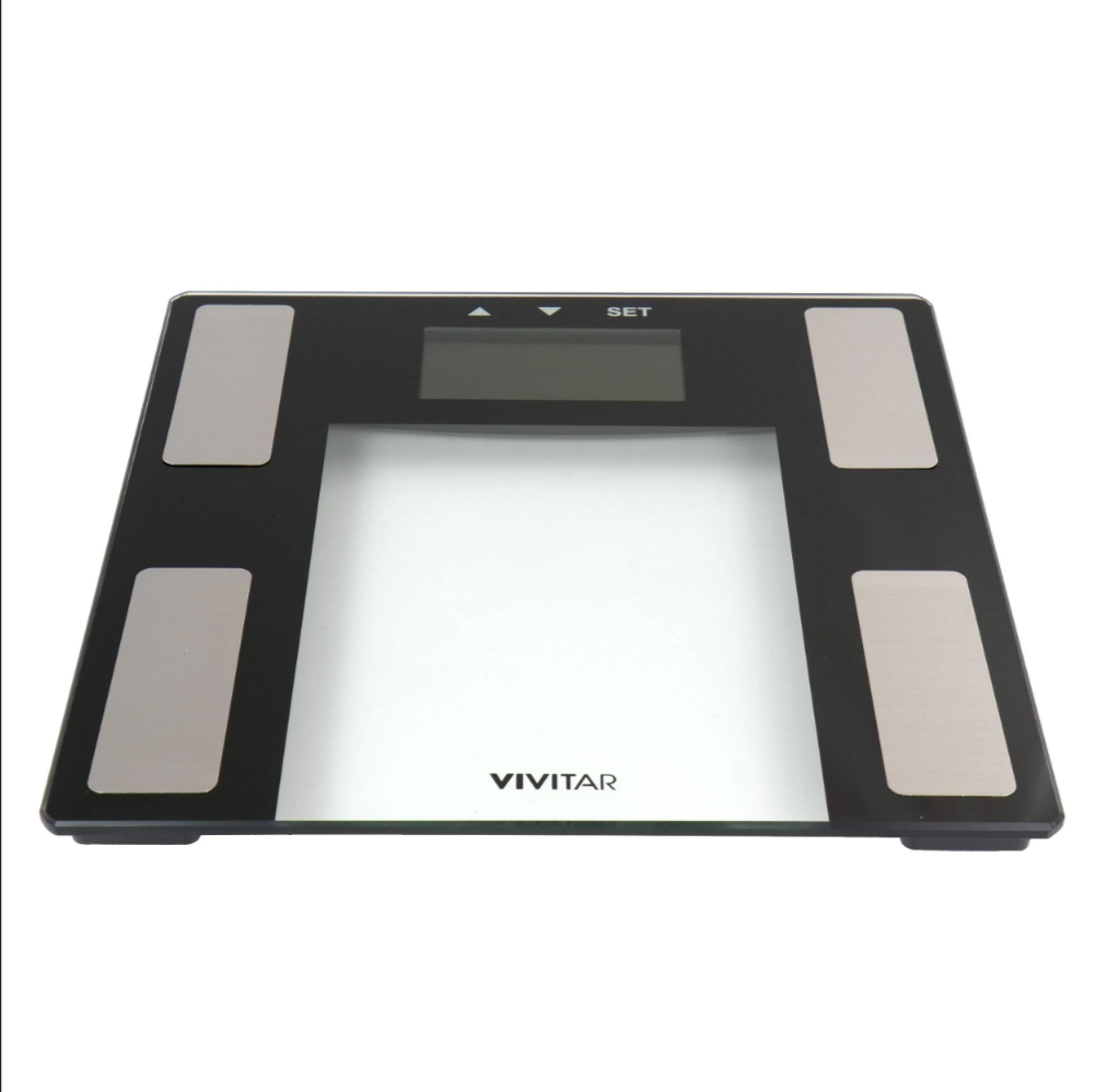 Vivitar Digital Bathroom Scale Large LCD Display Tempered Glass PSV163-CLR