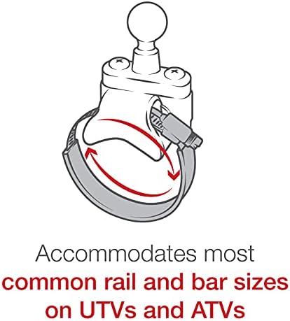 RAM Mounts RAM-B-231Z-2U ATV/UTV Ball Base for Rails up to 3.15" B Size 1" Ball