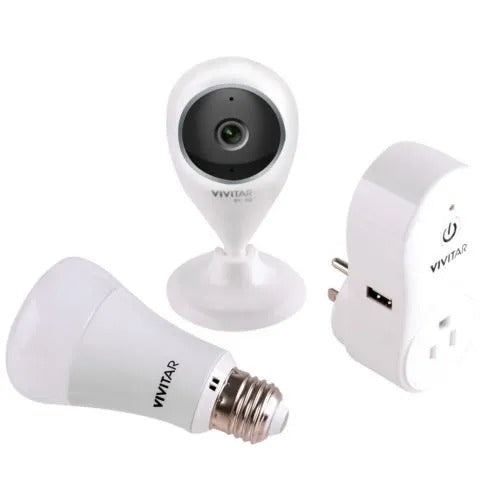 Vivitar Deluxe Wi-Fi Home Automation Starter Kit Camera, Bulb & Plug IPC560